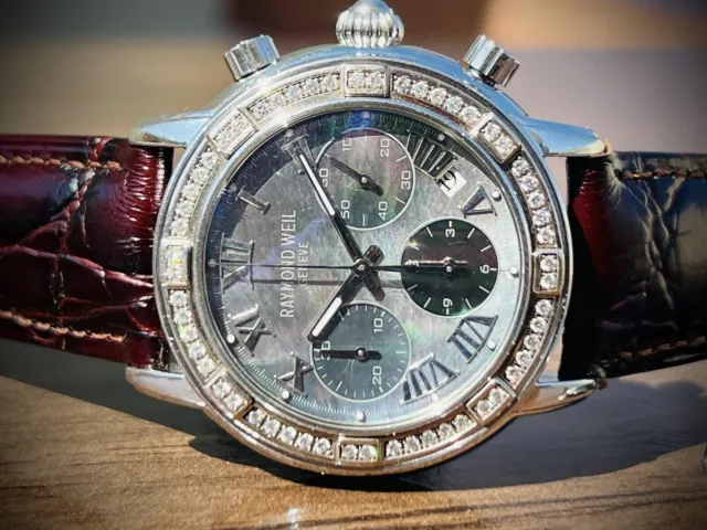 Raymond Weil Parsifal 7241 18k White Gold & Diamond Set MOP Dial Automatic Watch Raymond Weil Parsifal 7241 18k White Gold & Diamond Set MOP Dial Automatic Watch
