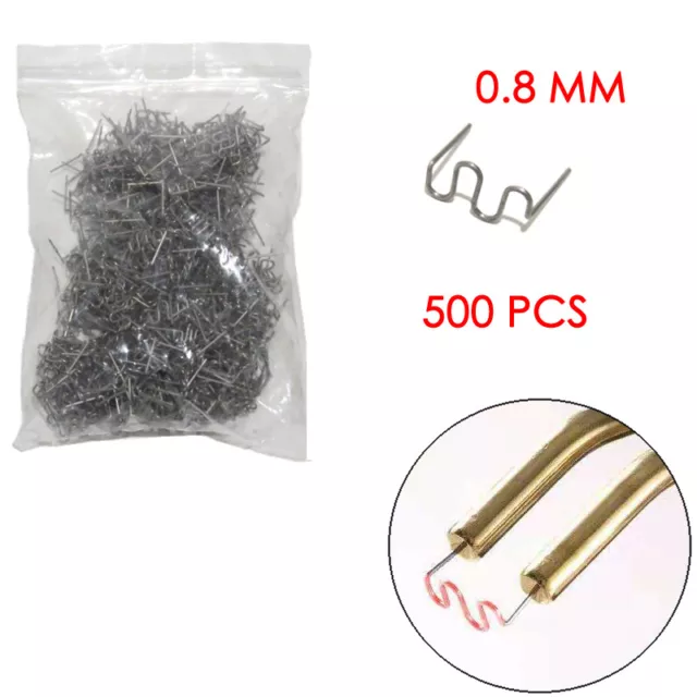 500 0.8mm Wave Hot Staples for Plastic Stapler Welder Bumper Repair Plastic UK