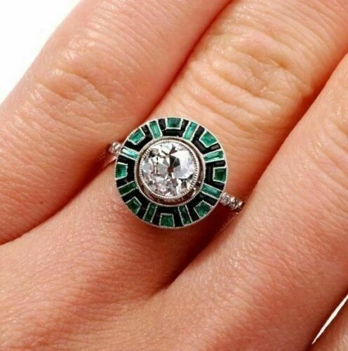2 Ct Round Cut Lab-Created Diamond Fabulous Old Roman Style 1920's Vintage Rings