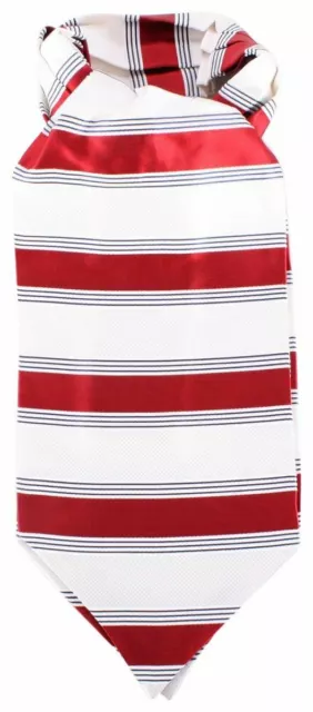 Knightsbridge Neckwear Mens Striped Silk Cravat - Red/Cream