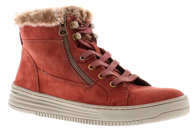 Free Spirit Femmes Bottines HARLEY Cuir Lacet Rouge UK Taille