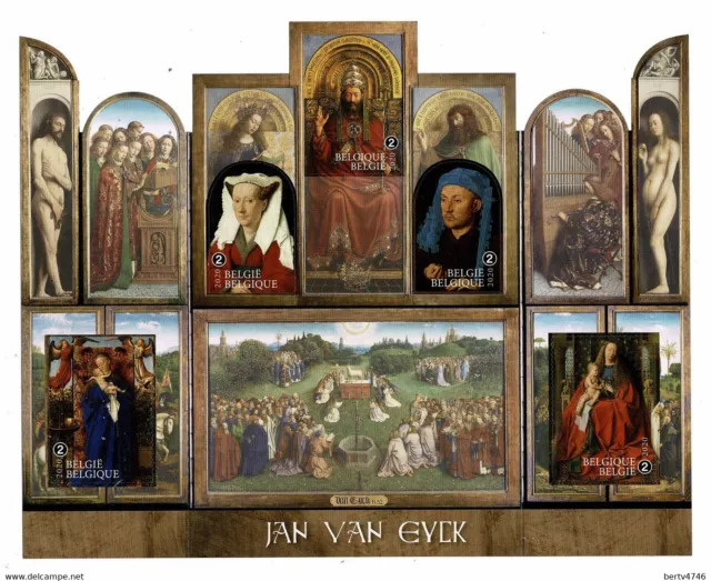 Timbres de Belgique  bloc JAN VAN  EYCK 5 DE 2020