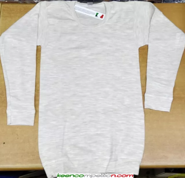 ★ Maglia Interna Uomo Girocollo Manica Lunga In 80% Lana Pesante Made In Italy ★