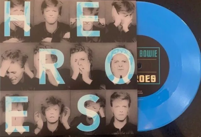 david bowie  heroes live   7 inch blue vinyl