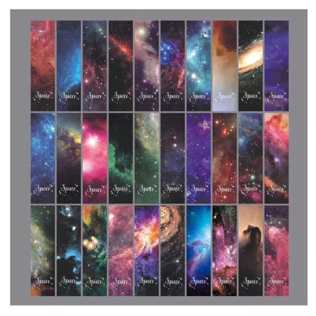 30pc Galaxy Night Sky Cute Paper Bookmarks For Books Book Markers Readers Gift