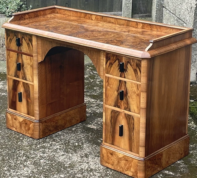 Superb  Small Walnut Art Deco Writing Desk Very Clean 2 Man Delivery