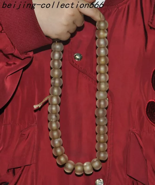 12& OLD NATURAL Crystal exorcism Buddha beads Prayer bead pendant ...