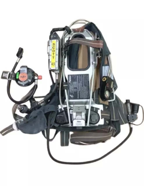 Scott 4.5 SCBA Harness w/AirPak Plus & EZ Flo Regulator & Air Supply Firefighter