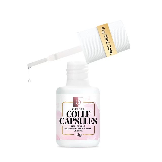 Colle Pour Capsules 9g Avec Pinceau - Lot De 10 Flacons - Pour Onglerie Et Pose De Capsules