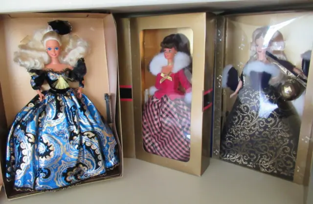 Lot - 3 BARBIE DOLLS. Regal REFLECTIONS, Winter RHAPSODY, Ring in THE NEW YEAR.