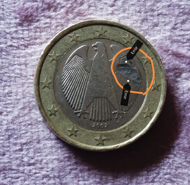 Pièce 1 Euro Cent Allemagne 2010 - Erreur De Frappe/placage Cuivre Des Deux Côtés, Rare