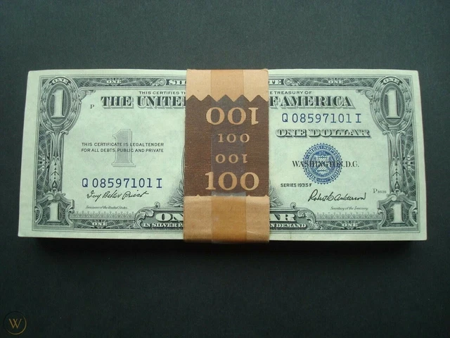 ✯10x 1935/1957 $1 Silver Certificate UNC Lot ✯ CU Consecutive From Pack Estate ✯