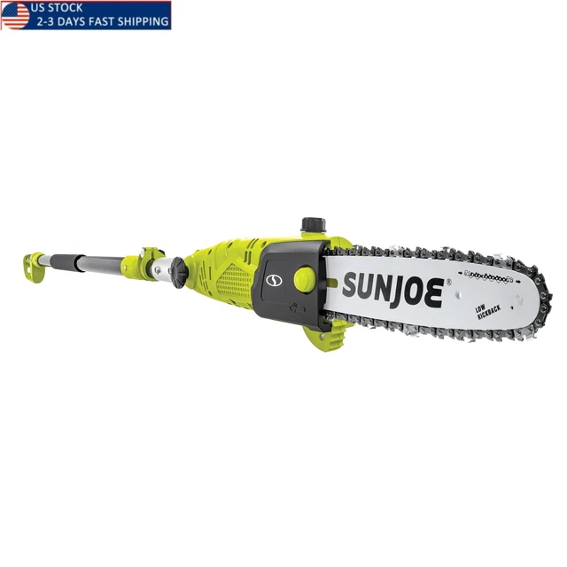 Electric Multi-Angle Pole Chainsaw, 10-inch Chain, 8.0-Amp, Green