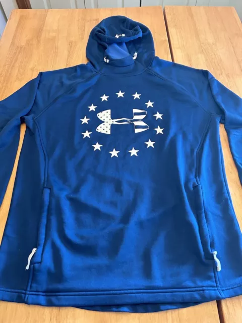 Under Armour Tech Terry Freedom Hoodie Blue Men’s Large Loose