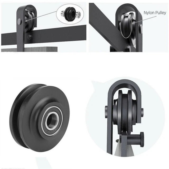 2 X Sliding Barn Door Hardware Rollers Door Pulley Wheels Hanging Rail Roller 7