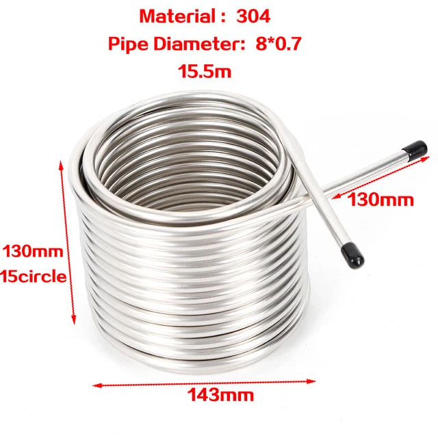 STAINLESS STEEL WORT Chiller Coil Pipe W/ Home Brewing Beer Immersion