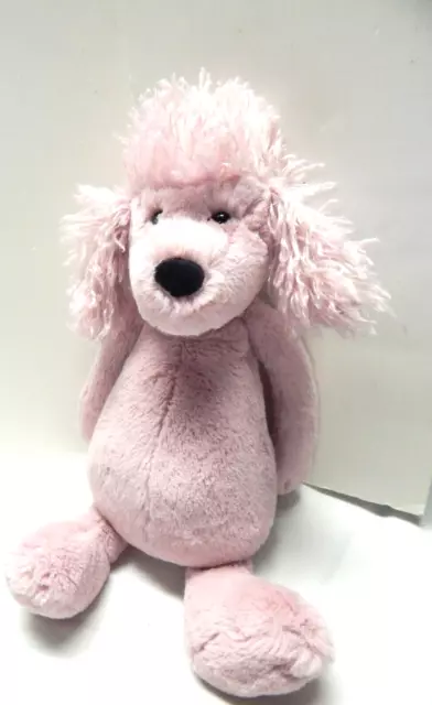 Jellycat London Bashful Poodle Dog Pink Plush 12" Stuffed Animal Toy