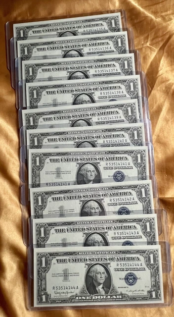 ✯ UNCIRCULATED One Dollar Blue Seal Note Silver Certificate US Bill $1 ✯