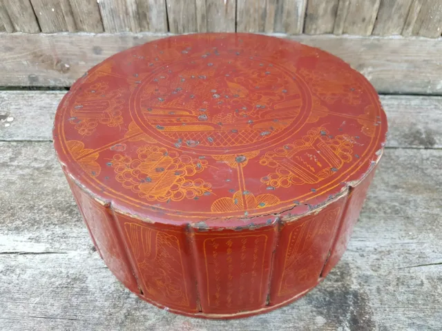 * Finely decorated antique Lacquered Burmese Chinese Khmer Betel box ?