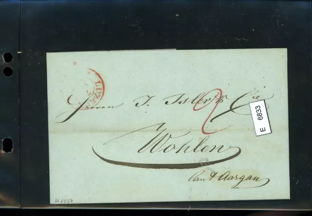 BM2575, Schweiz Vorphilatelie, Brief nach Wohlen (Aargau), aus Luzern, 18??
