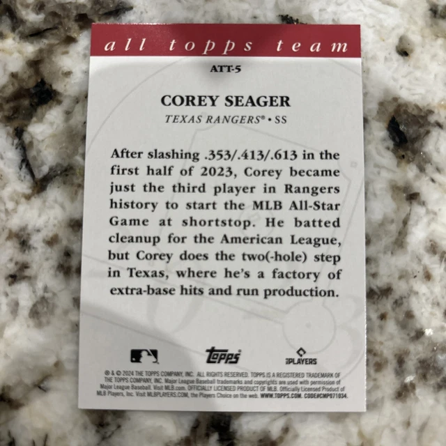 COREY SEAGER 2024 Topps Series 1 insert équipe All Topps carte ATT5