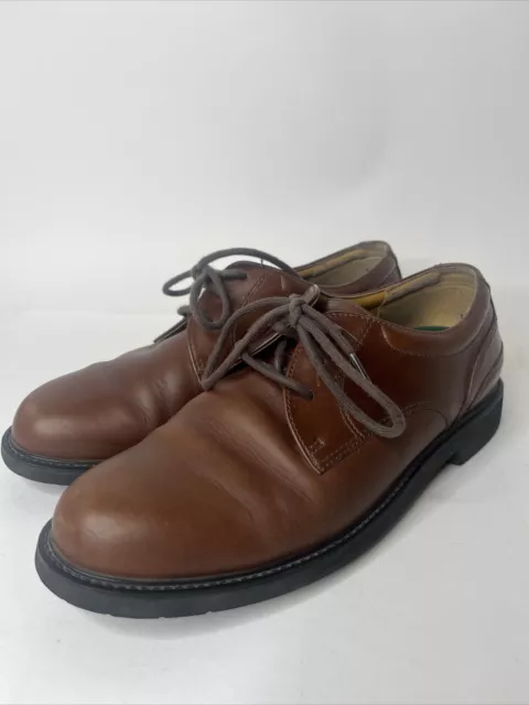 ROCKPORT MEN'S SIZE 9 Oxford Brown Genuine Leather Round Toe Dress ...