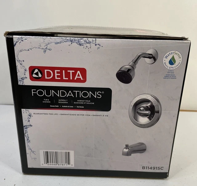 DELTA FOUNDATIONS TUB & Shower Kit with Valve B114915C NEW SEALED! 68.