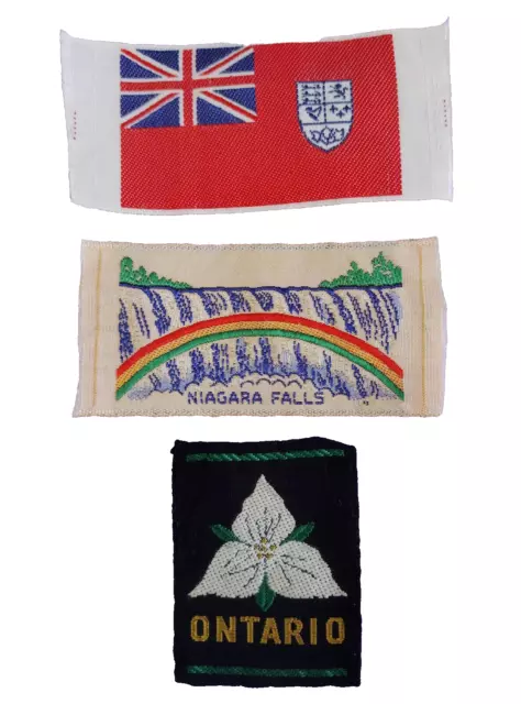 Canadian Boy Scout Uniform 3 Badges Patches Vintage Flag Flower Niagara Falls