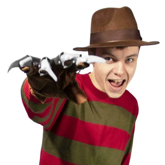 Kinder Freddy Krueger Pullover Mütze-Kralle Set Nightmare On Elm Street Halloween Outfit