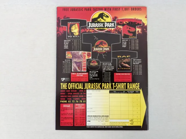 Jurassic Park Official UK Movie Souvenir Magazine 1992 Free Postage 2