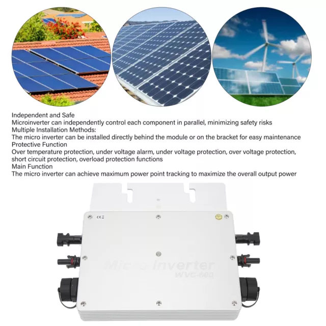 New 600W Solar Grid Tie Microinverter IP65 Waterproof Micro Inverter EU 230V