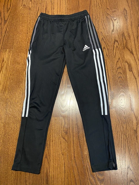 adidas Tiro Unisex Kids Medium (11-12 yrs) Track Pants - Black w/ White Stripe
