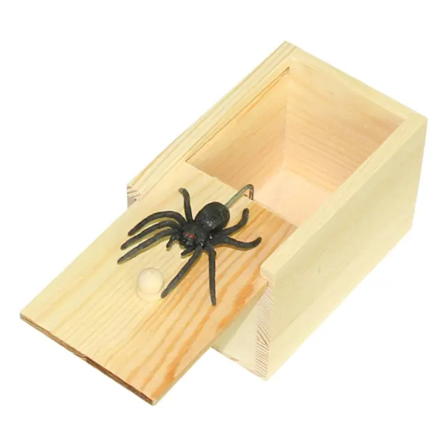 BOÎTE EN BOIS d'effarouchement d'araignée de farce, jouet délicat de EUR  10,44 - PicClick FR