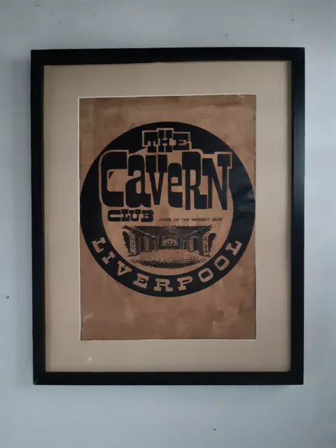 The Beatles Cavern Club Framed Black And Tan Poster Vintage.