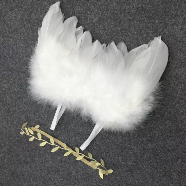 Newborn Baby Angel Wings Leaves Headband Photo Photography Props Unisex 0-6 Moth