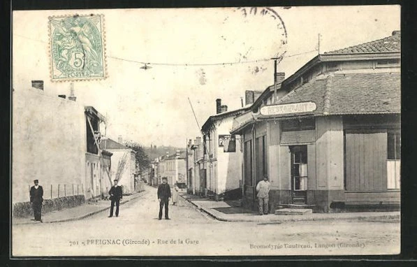 CPA Preignac, Rue de la Gare