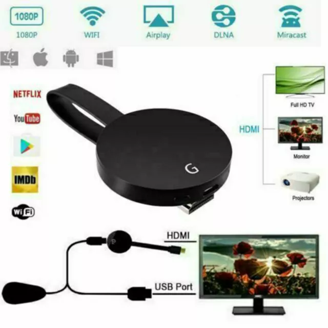 1080P DISPLAY DONGLE Receiver Miracast Anycast DLNA Airplay MiraScreen TV  Stick $33.35 - PicClick AU