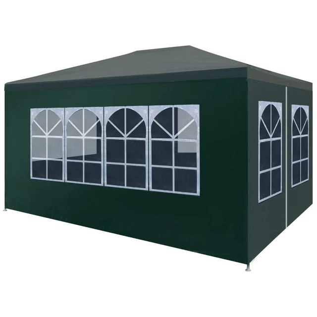 vidaXL Partyzelt 3 x 3m Festzelt Pavillon Gartenzelt mit Fenstern Bierzelt Grün