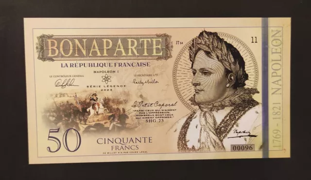 Billet de 50 Francs Napoléon Bonaparte " le petit Caporal" neuf 2023 polymère