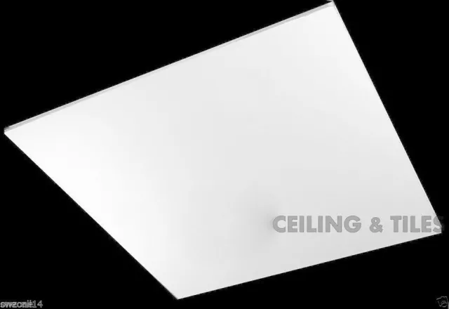 Box of 10 White 595x595 Suspended Ceiling Tiles Vinyl Laminated Silver Foil Back