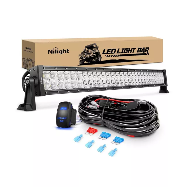 Nilight LED Light Bar 32Inch 180W Spot Flood Combo Led Off Road Lights 12V 5P...