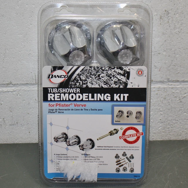 DANCO TUB / Shower Remodeling Kit 39619, 3Handle Chrome, for Pfister