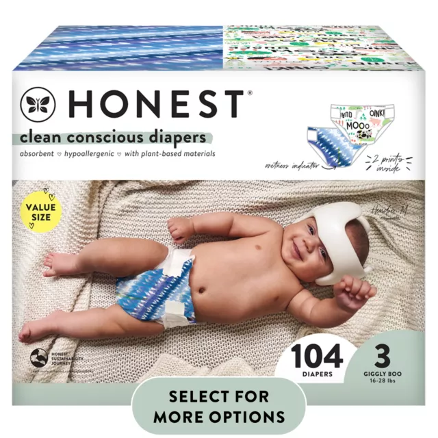 The Honest Company, Clean Conscious™ Diapers, Size 3, 104 Count