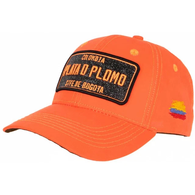 Casquette Plata O Plomo Blanche Et Orange à Strass - Taille Unique Unisexe SKR | Casquette Streetwear