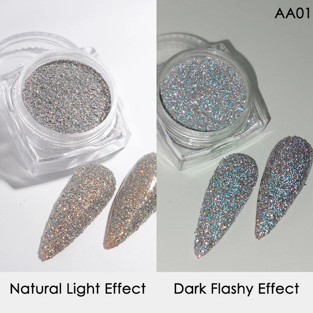 Lentejuelas de uñas reflectantes de diamante rosa azul amarillo rosa brillante