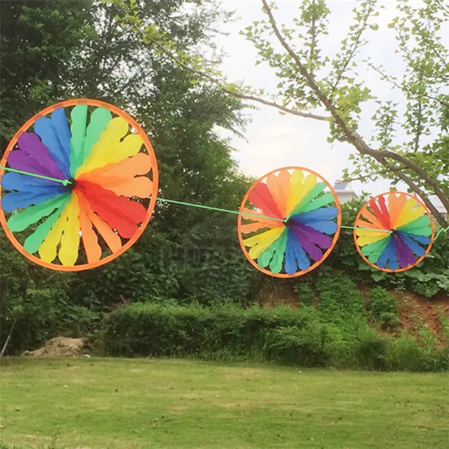 Rainbow Wheel Windmill Wind Spinner Whirligig Garden Funny Children ToysYUEL