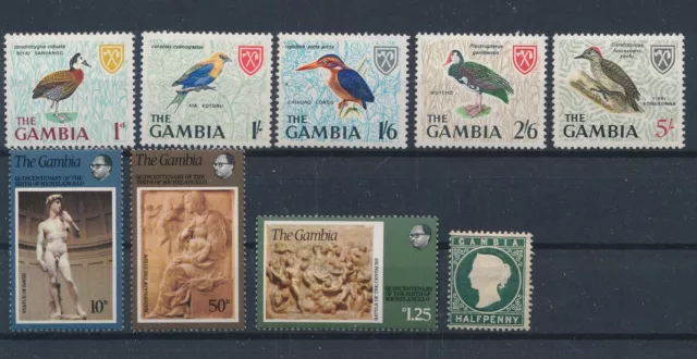 LR53960 Gambia birds sculptures fine lot MNH