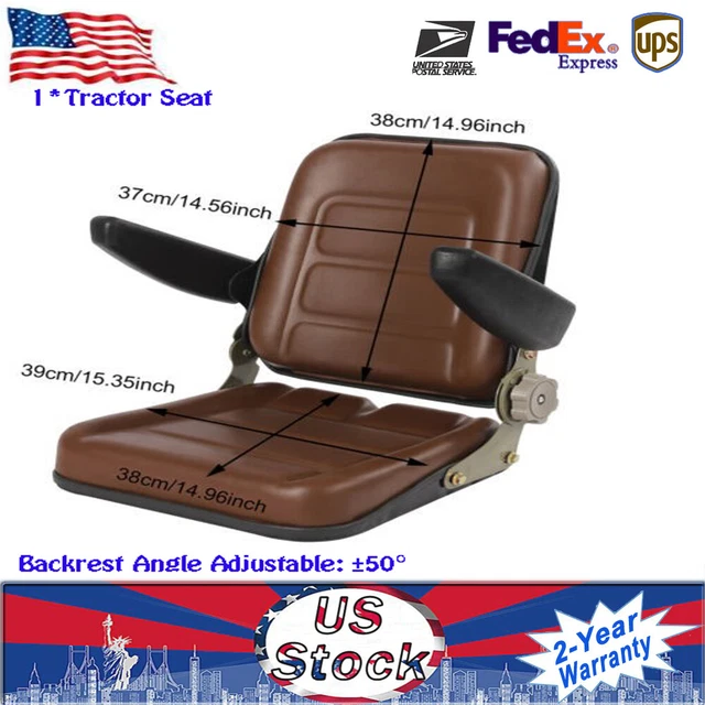 1* Quality Universal Tractor Seat With Armrest For Dumper Forklift Mower Digger