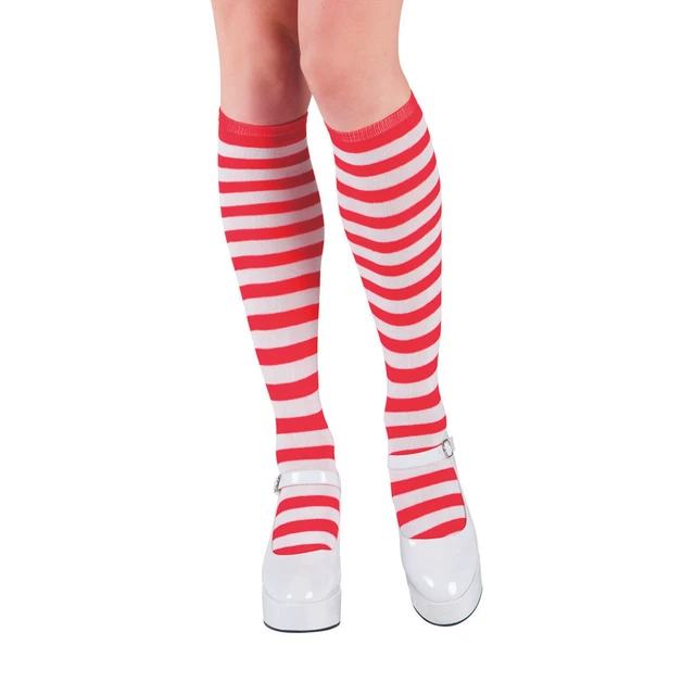 Calze donna Miss Santa - rosso-bianco - calze al ginocchio scanalate calze natalizie