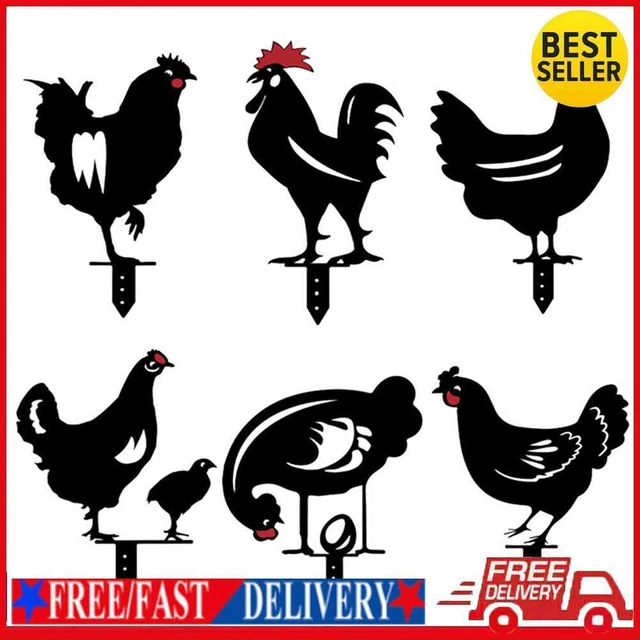Art Chicken Yard Garden Statues Stakes Hen Gardening Ornaments for Backyard Lawn